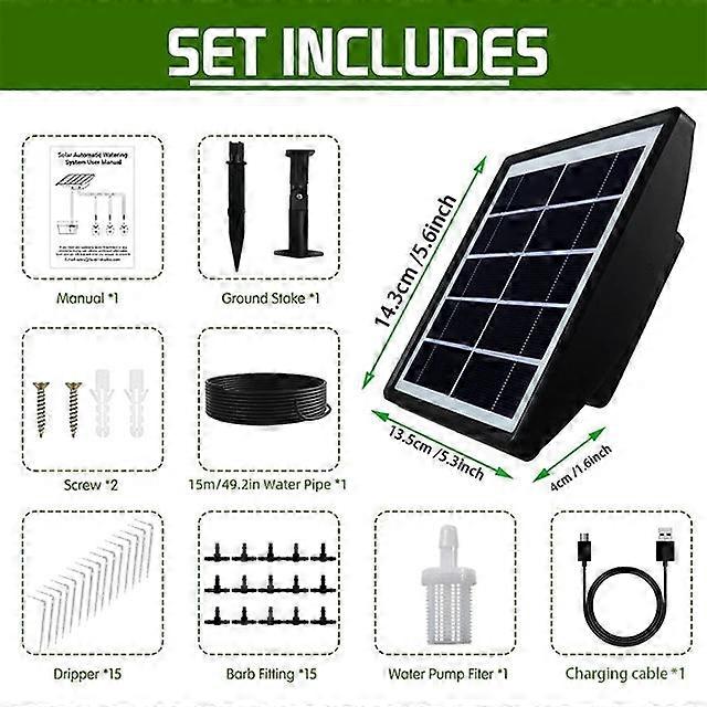 Advanced Solar Powered Automatic Drip Irrigation Kit - Anti-siphon System For Garden And Balcony With 1-600s Timer For Easy Diy