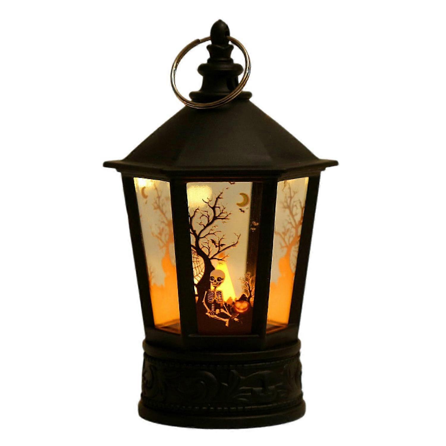 Halloween Hand Lamp Pumpkin Witch Skeleton LED Lantern Electronic Candle Wind Light for Halloween