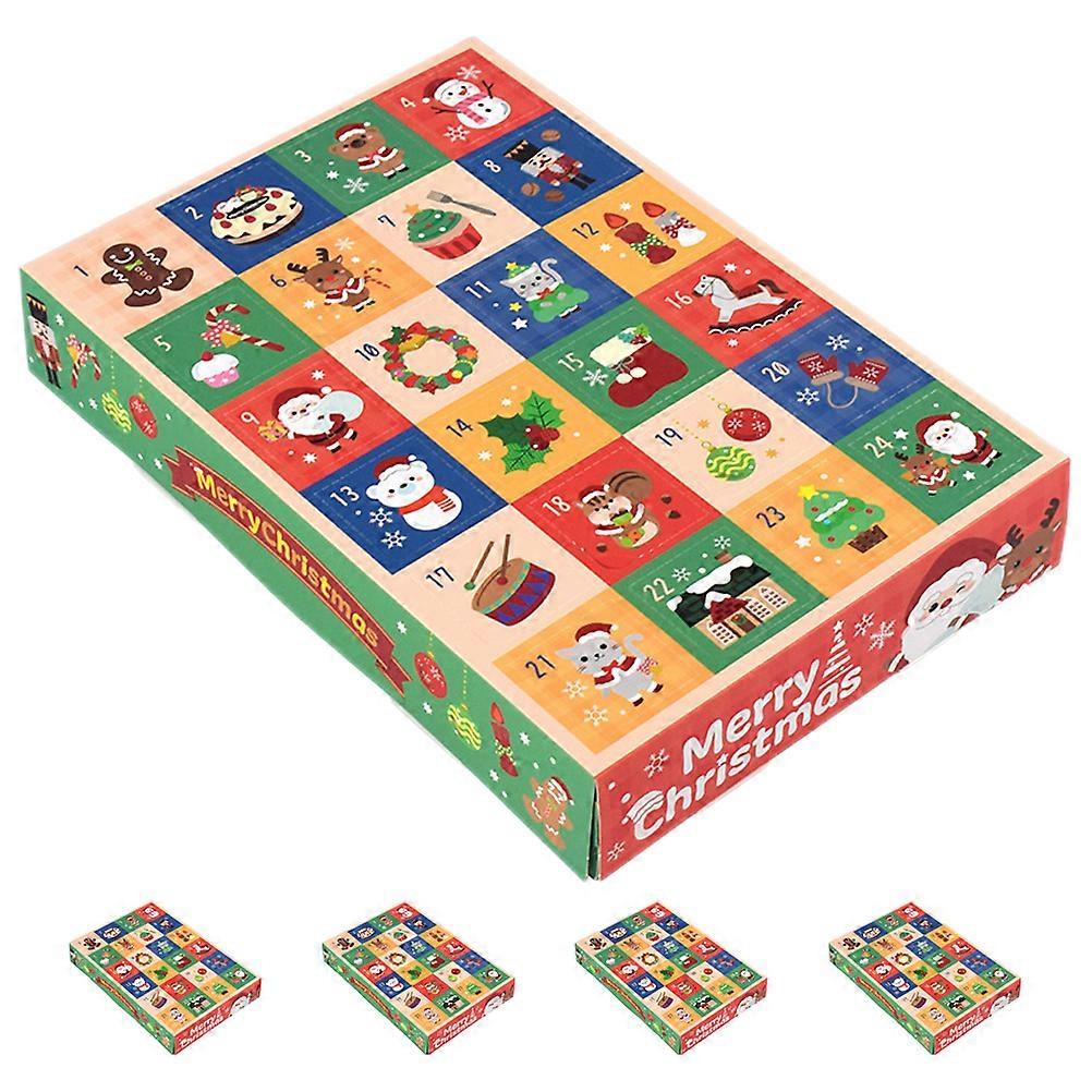 5pcs Christmas Countdown Advent Calendar Boxes Diy Gift Boxes Holiday Empty Paper Boxes Christmas Calendar Paper Boxes Advent Calendar For Filling Chr