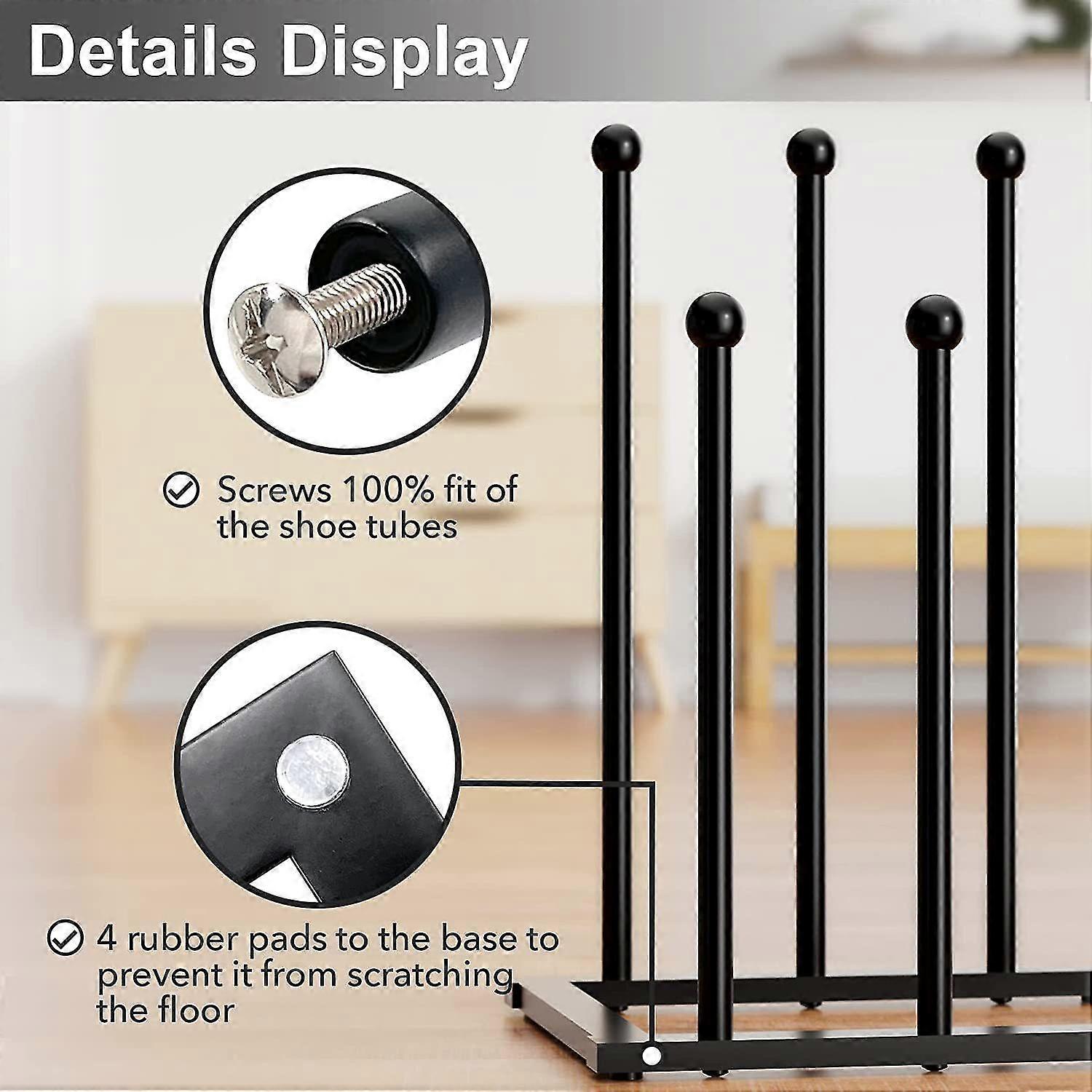 Free Standing Shoe Racks Black Metal Boot Rack | Fruugo UK