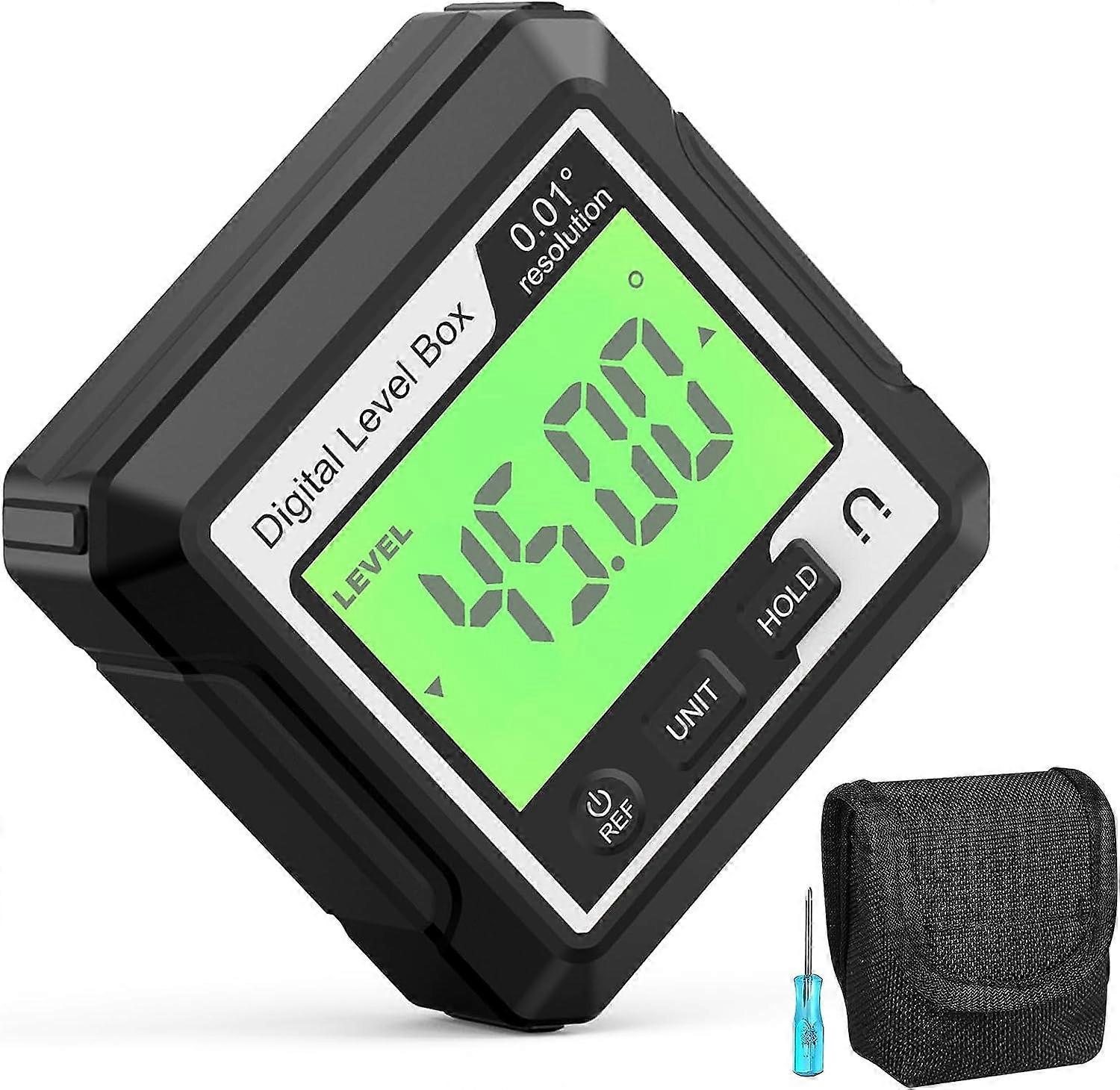 Digital Finder Backlit LCD Digital Gauge Protractor Inclinometer Box Portable Measurement Tool Operated Gauge for Carpentry Building( +