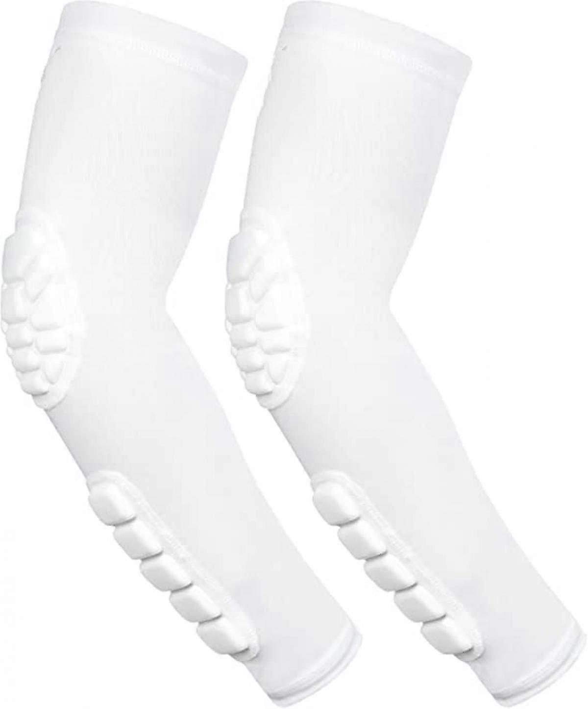 2pcs Padded Elbow Forearm Sleeves Compression Arm Protective Supportm