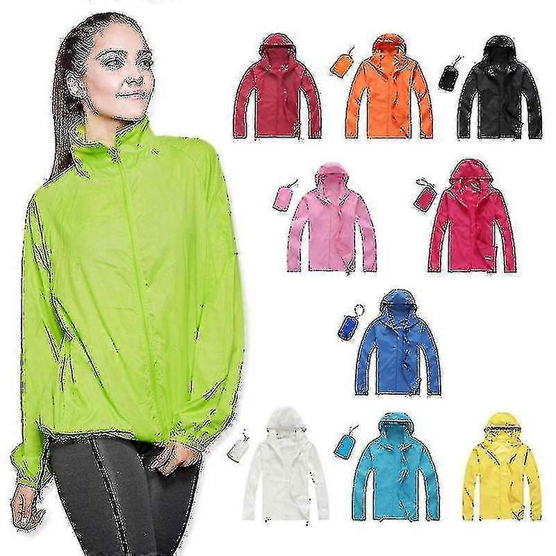 Unisex Hiking Rain Coat Waterproof Windproof Lightweight Jacket Camping Coat With Storage Bag