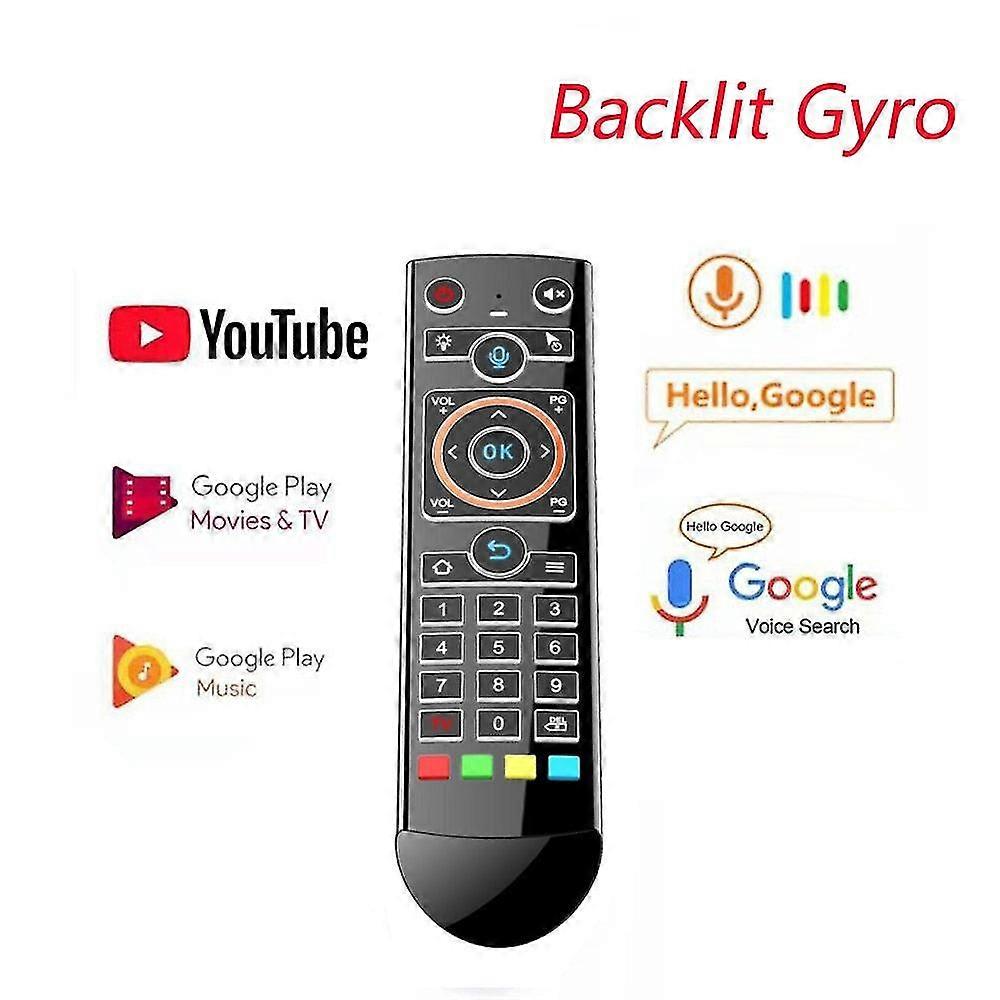 Backlight gyroscope wireless air mouse ir learning 2.4ghz rf smart voice remote control for android tv box vs g20s pro