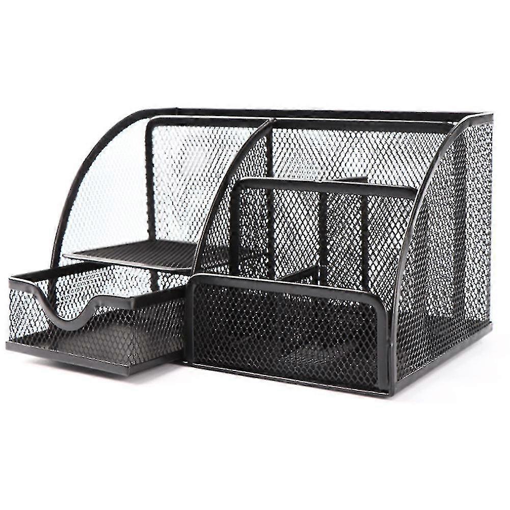 mesh desk organizer pen holder, with 6 cells, drawer office (1 pcs)