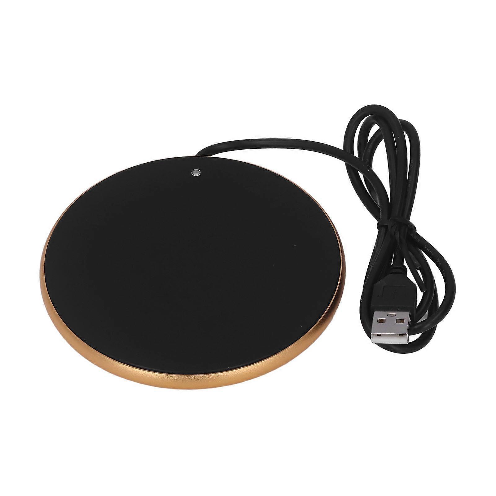 Coffee Mug Warmer 55C Constant Temperature Space Saving Smart USB Candle Warmer for Home Office Travelling Gold