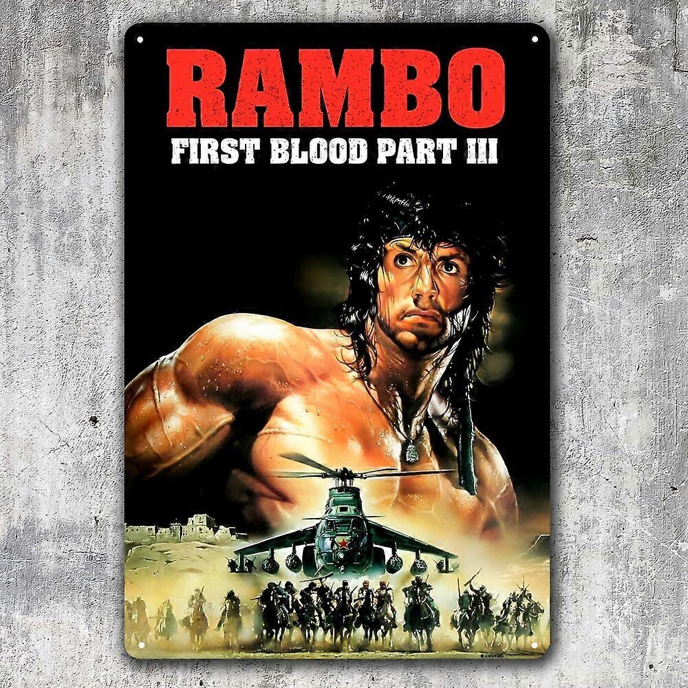 Rambo 3 Movie Metal Poster - Sinal de estanho colecionável (8x12 polegadas) BPA643