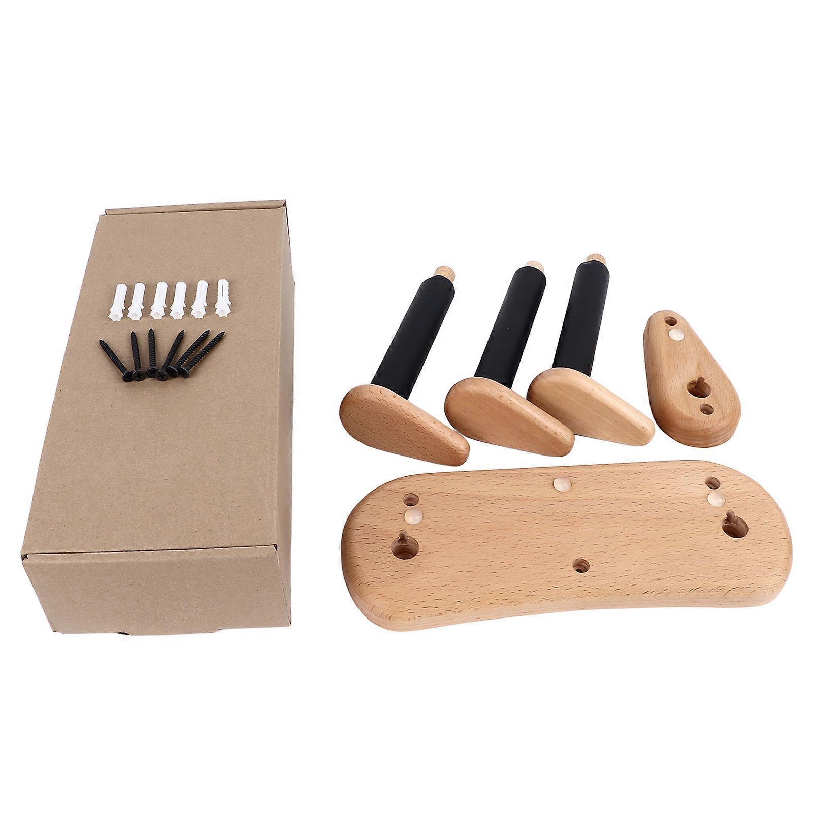 Wood Electric Guitar Wall Mount Horizontal Universal Space Saving Split Bass Acoustic Guitar Display Hanger Without Hygrometer