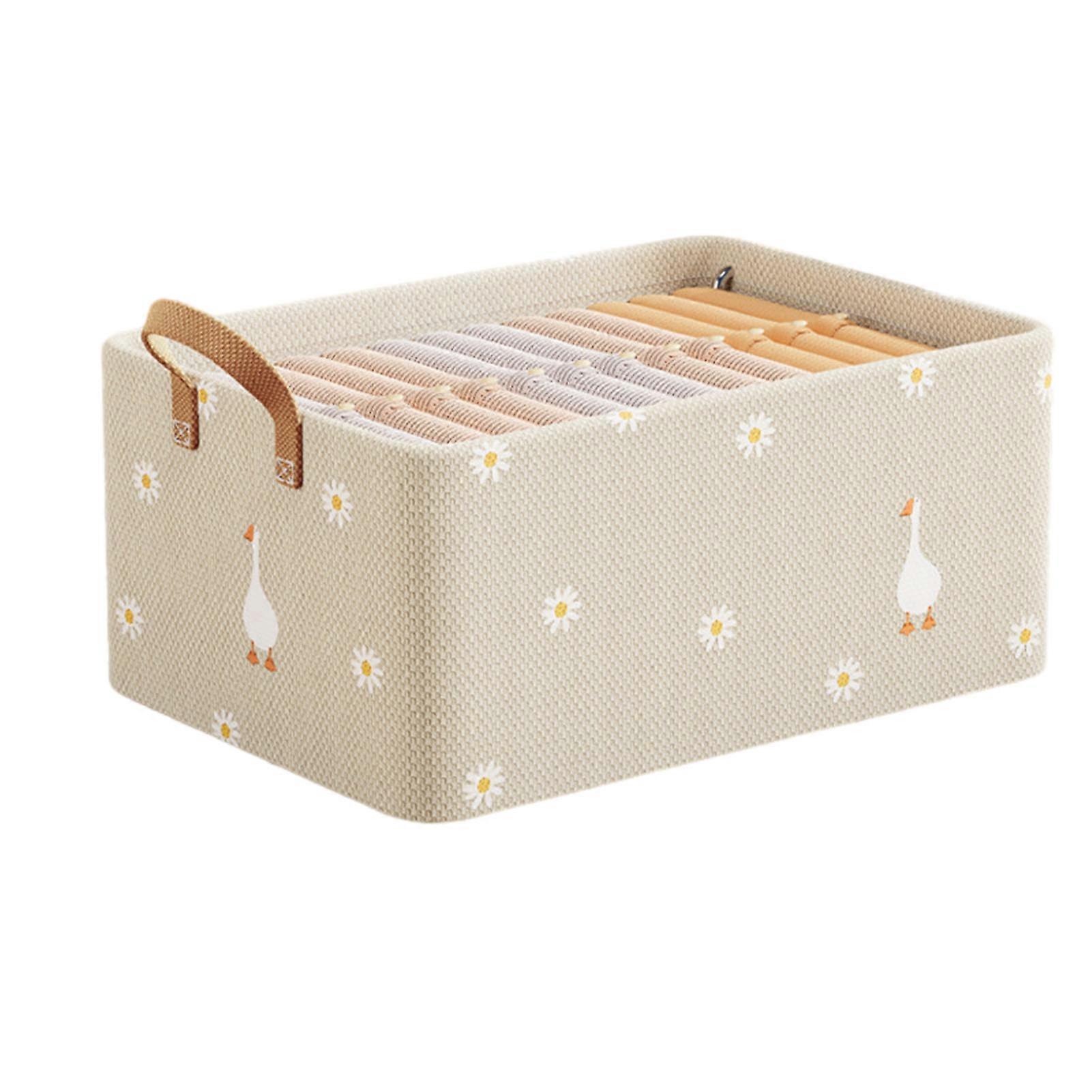 Cartoon Print Pants Storage Box Stackable Reusable Storage Case for Bedroom