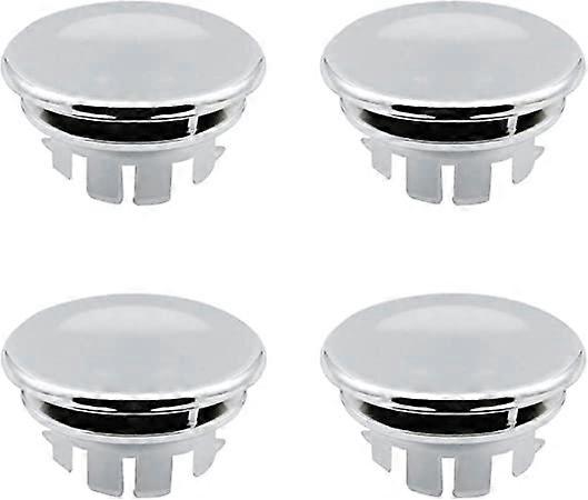 ZK-Replacement Sink Overflow Plugs - Round Overflow Plugs for Sink Storage Inserts (4pcs/Chrome)