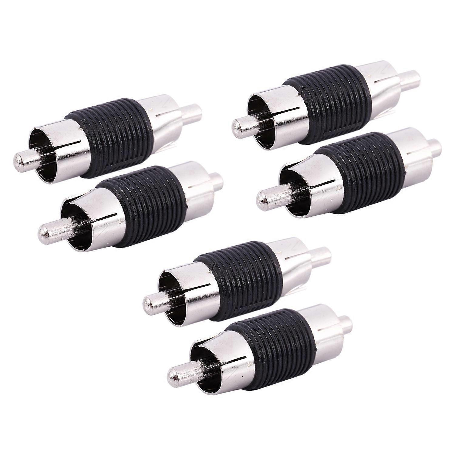 Gerade AV-Cinch-Stecker auf Stecker-Adapter, 6 Stück
