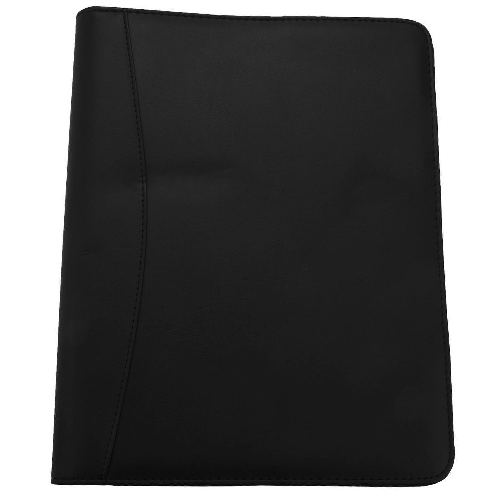 A4 Leather 3 Ring Portfolio Binder Business Binder Padfolio with Notebook Pad for Interview & Busin