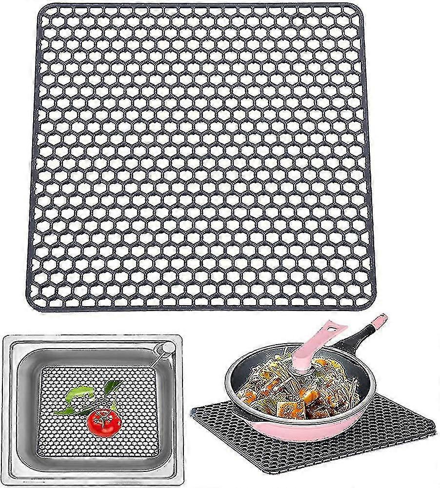 Large Sink Mat, Draining Mat, Multi-purpose Silicone, Kitchen Drainer, Trivet