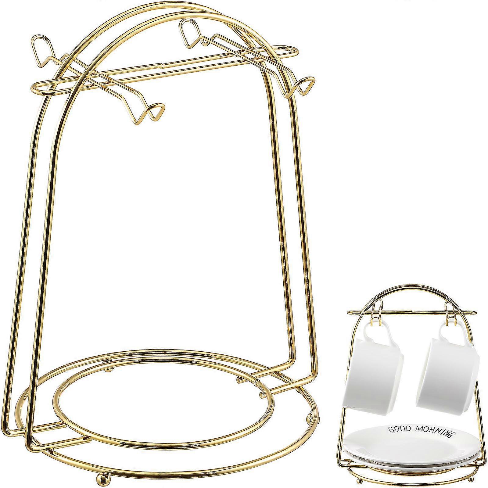 Iron Wire Rack Drying Rack Service Storage Display Stand For Tea Cups And Saucers