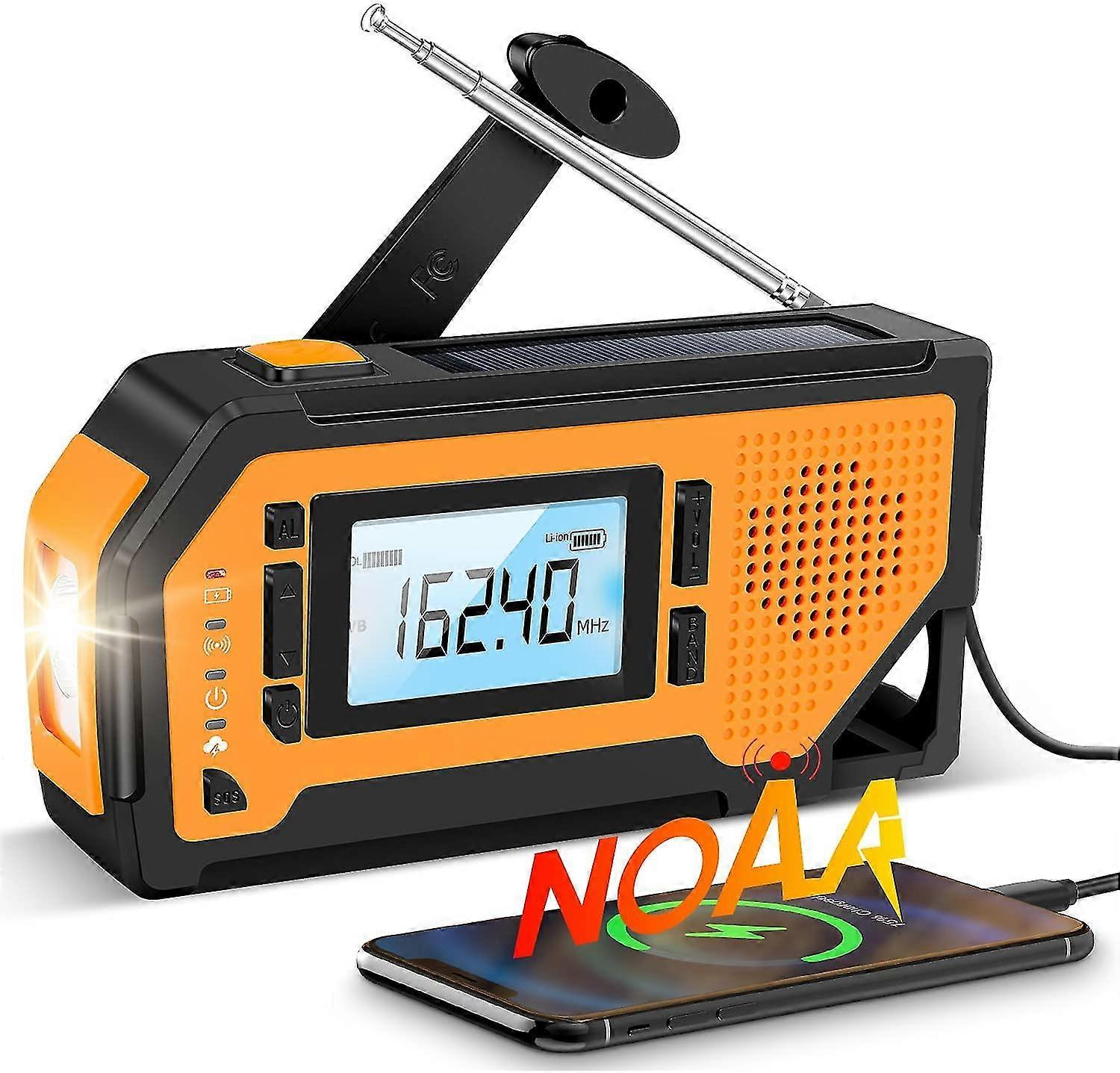 Emergency Solar Hand Crank Radio - Portable Am/fm/noaa Weather Radio, With Cell Phone Charger