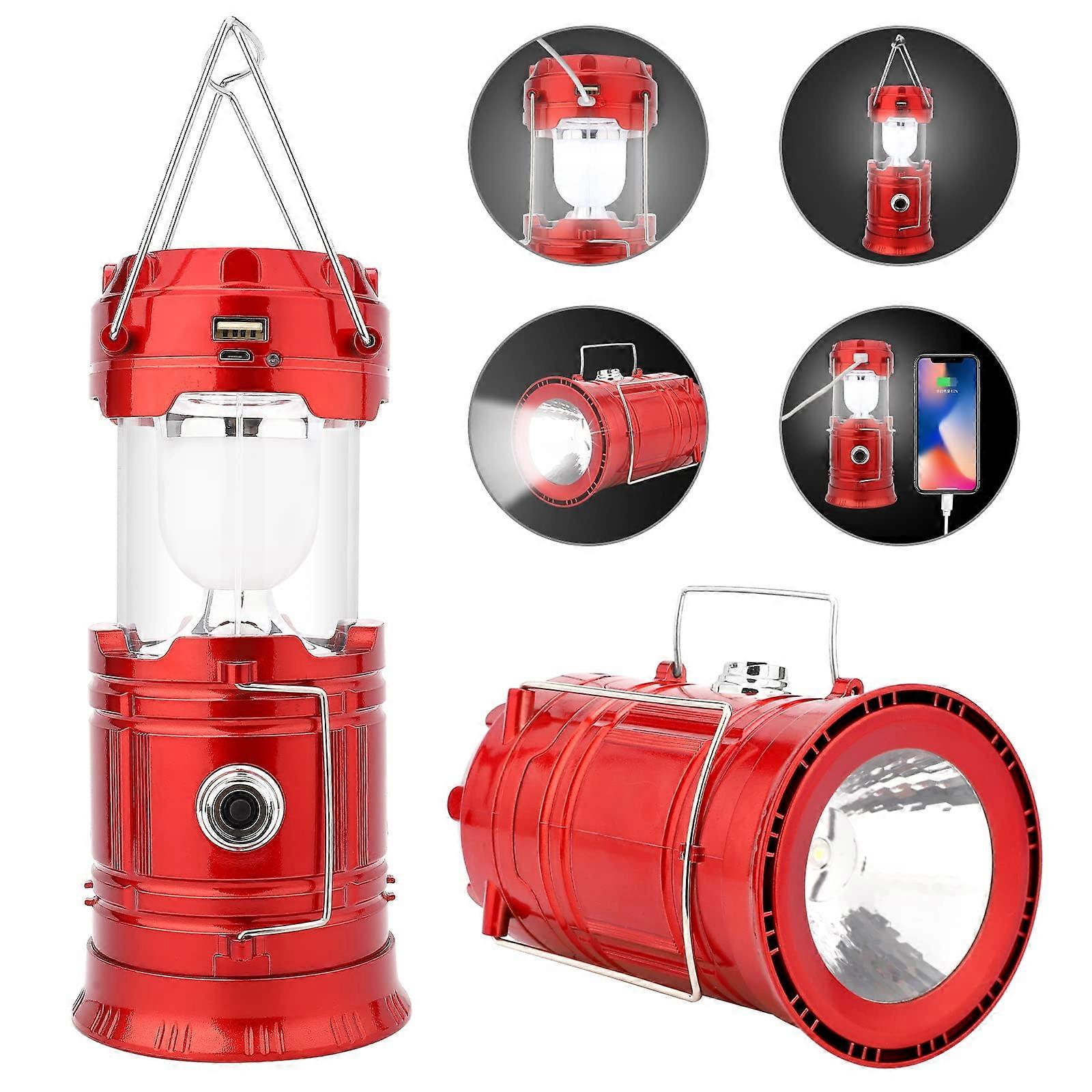 Upgrade Camping Lantern and Torch for Tents USB Rechargeable, Portable Solar LED Camping Lights Battery Operated