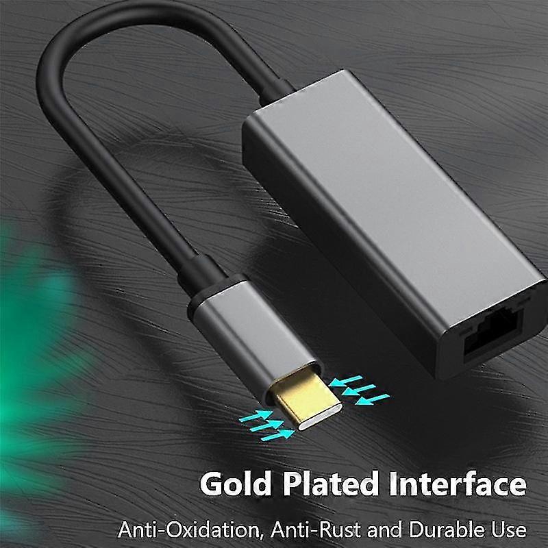 Type-c Gigabit Network Card Usb-c To Rj45 Network Card 10/100/1000mbps Ethernet Adapter For Pro Gal