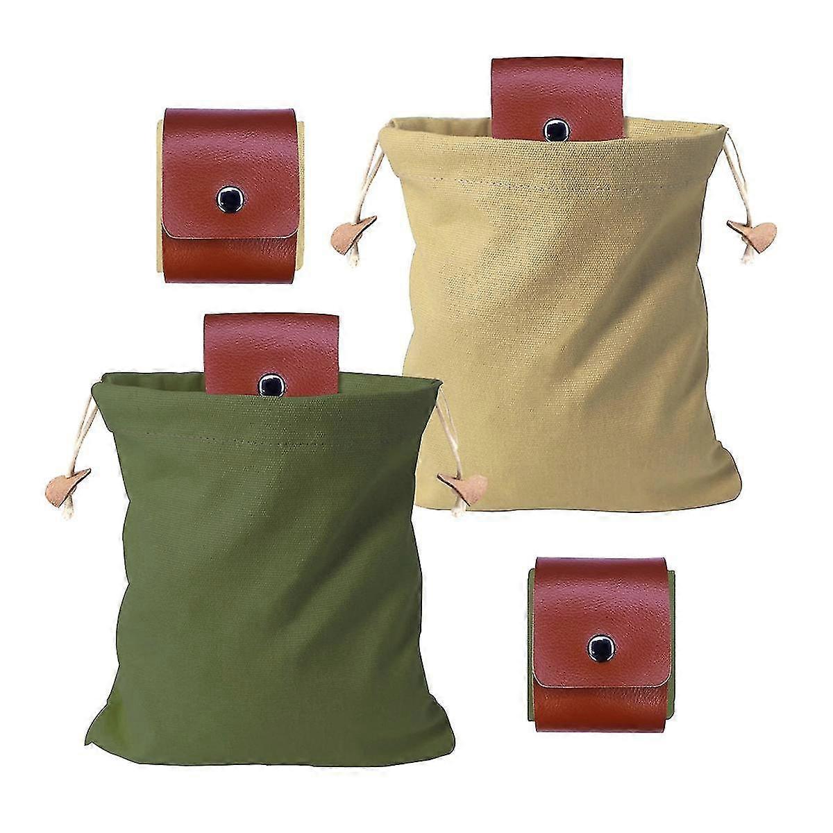2 Pc Portable Outdoor Foraging Bag Fruit Picking Pouch Collapsible Storage Bag For Hiking Camping,g