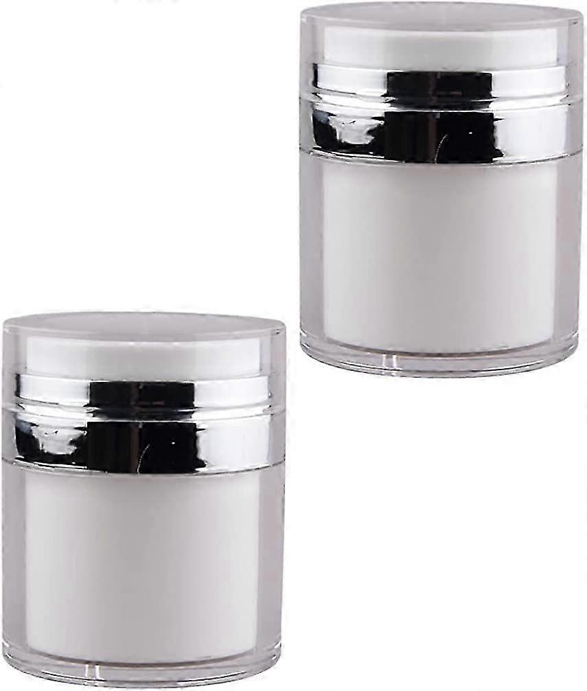 15 ML 2 Pack Empty Cosmetic Jar Containers Refillable Airless Lotion Jar With Lid