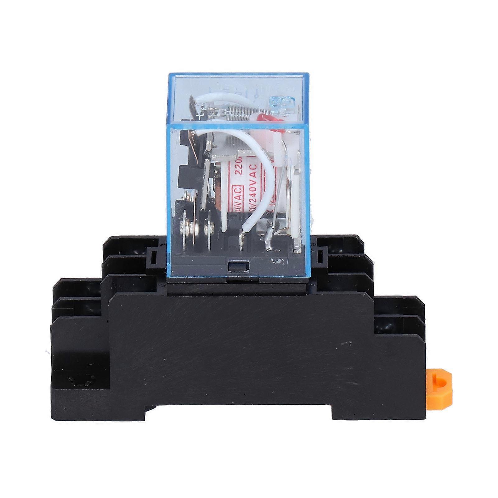 LY2NJ 8 Pins Electromagnetic Power Relays with Socket Base Indicator Light for Motors Industrial Relays 10AAC220V