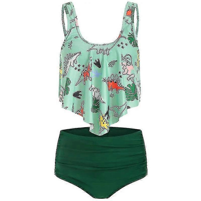 Femmes Taille Haute Ruffle Top Bikini Tankini Set Maillot de bain Maillot de bain Swimsuit-e