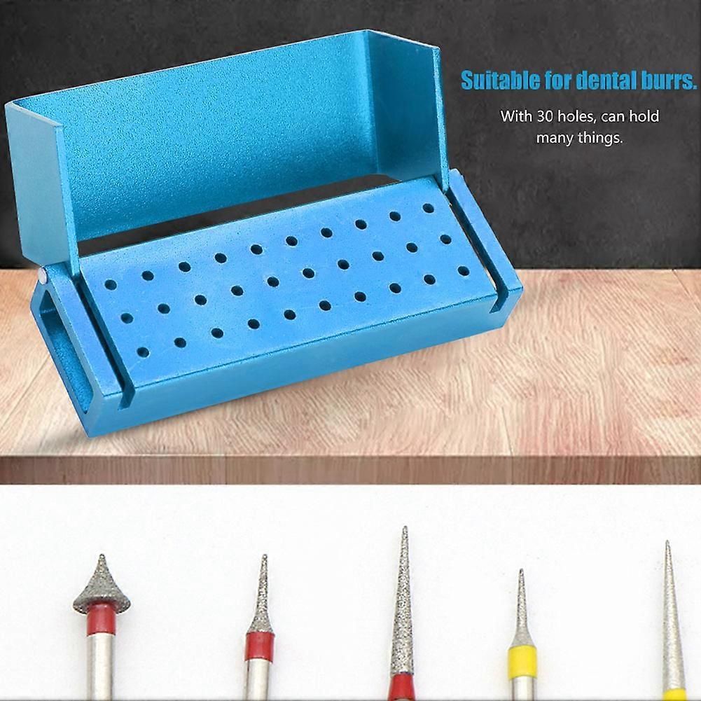 Aluminium Disinfection Box Case Dental Bur Burs Block Holder Autoclavable Dentist Tool Blue