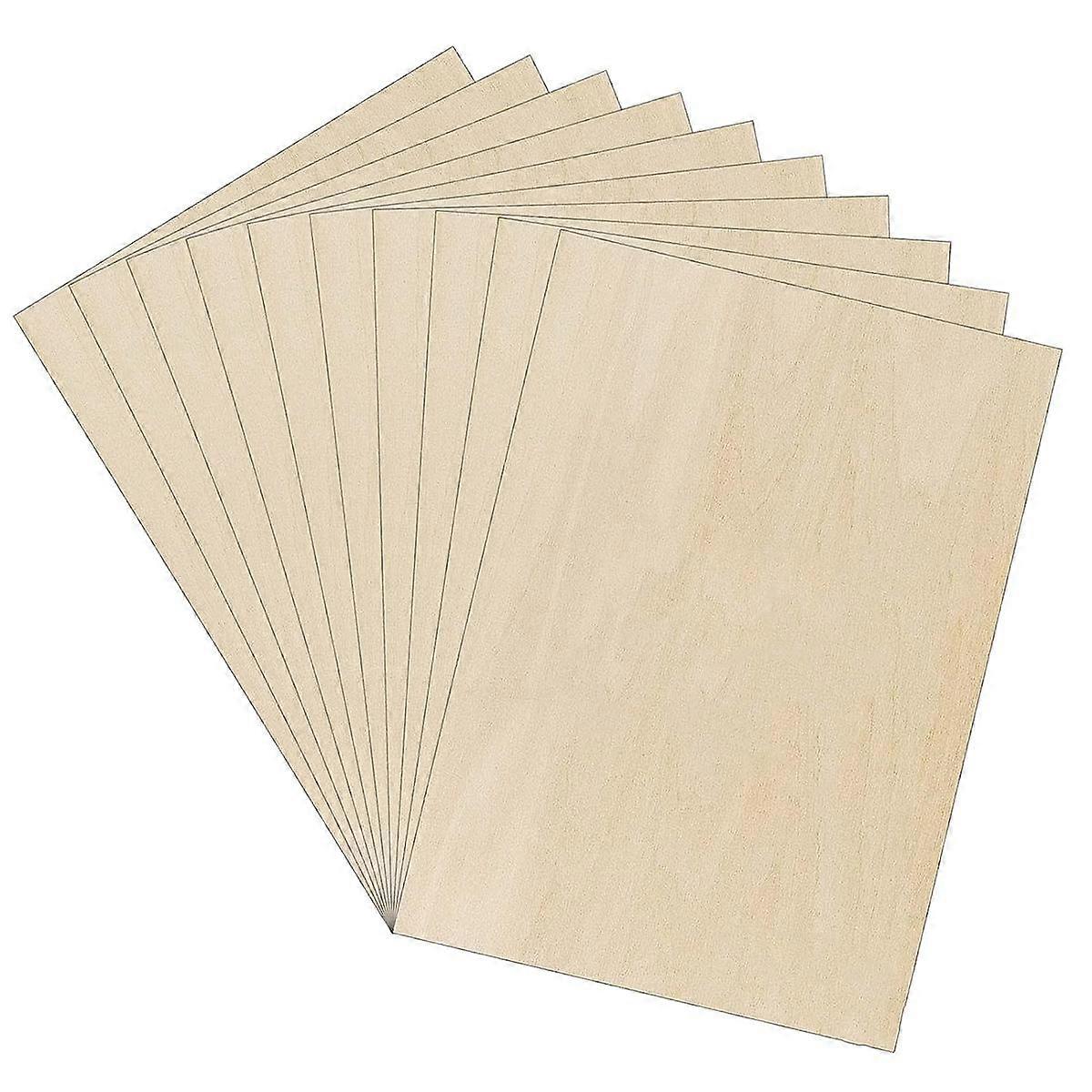 10 x Plywood Panels , A3 Wooden Panel, Fretsaw Wood for DIY Woodworking, Laser Processing, Model Ma