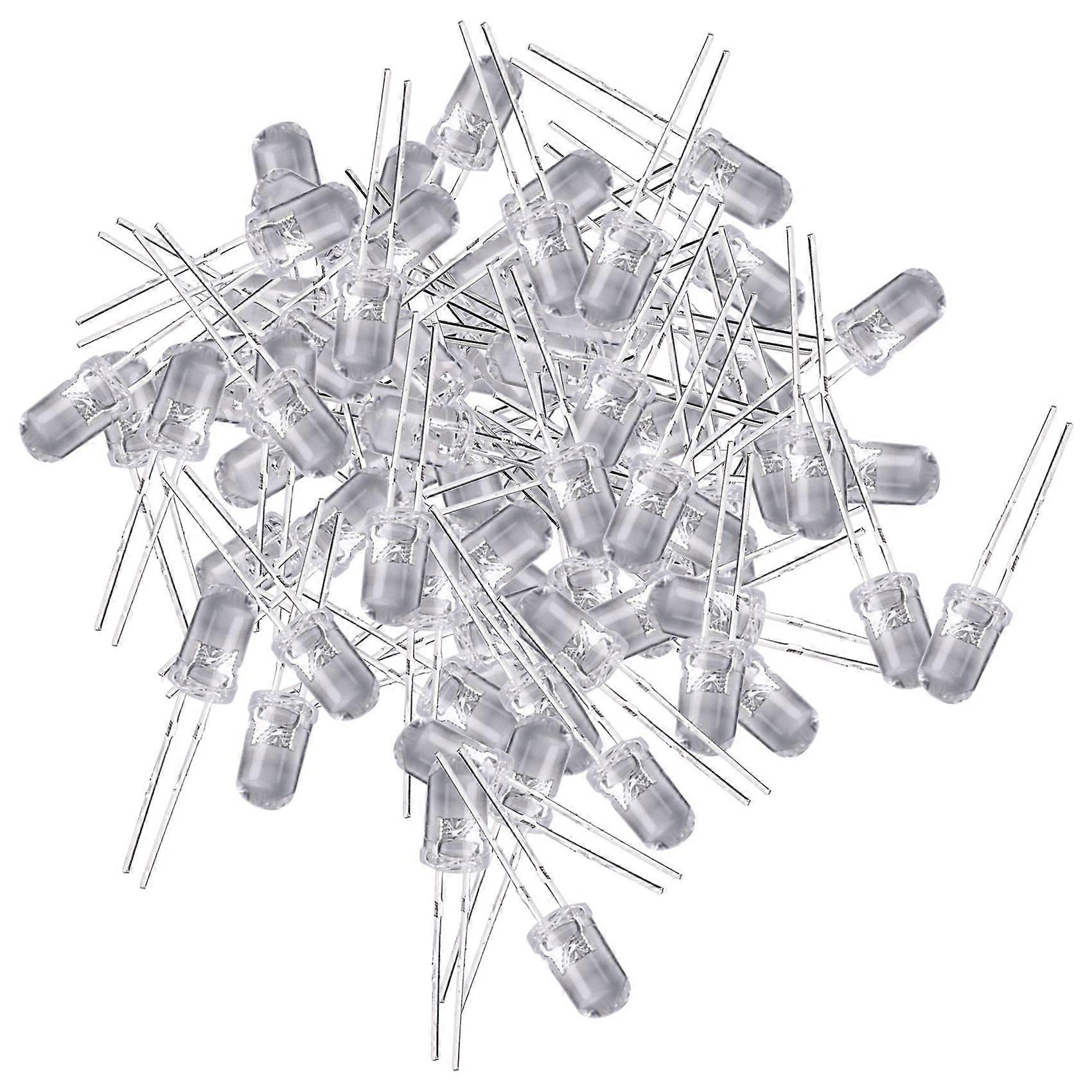 100 pcs 5mm Warm White LED Diode Lights DC 3V 20mA Bulb Electronics Components Light Emitting Diode