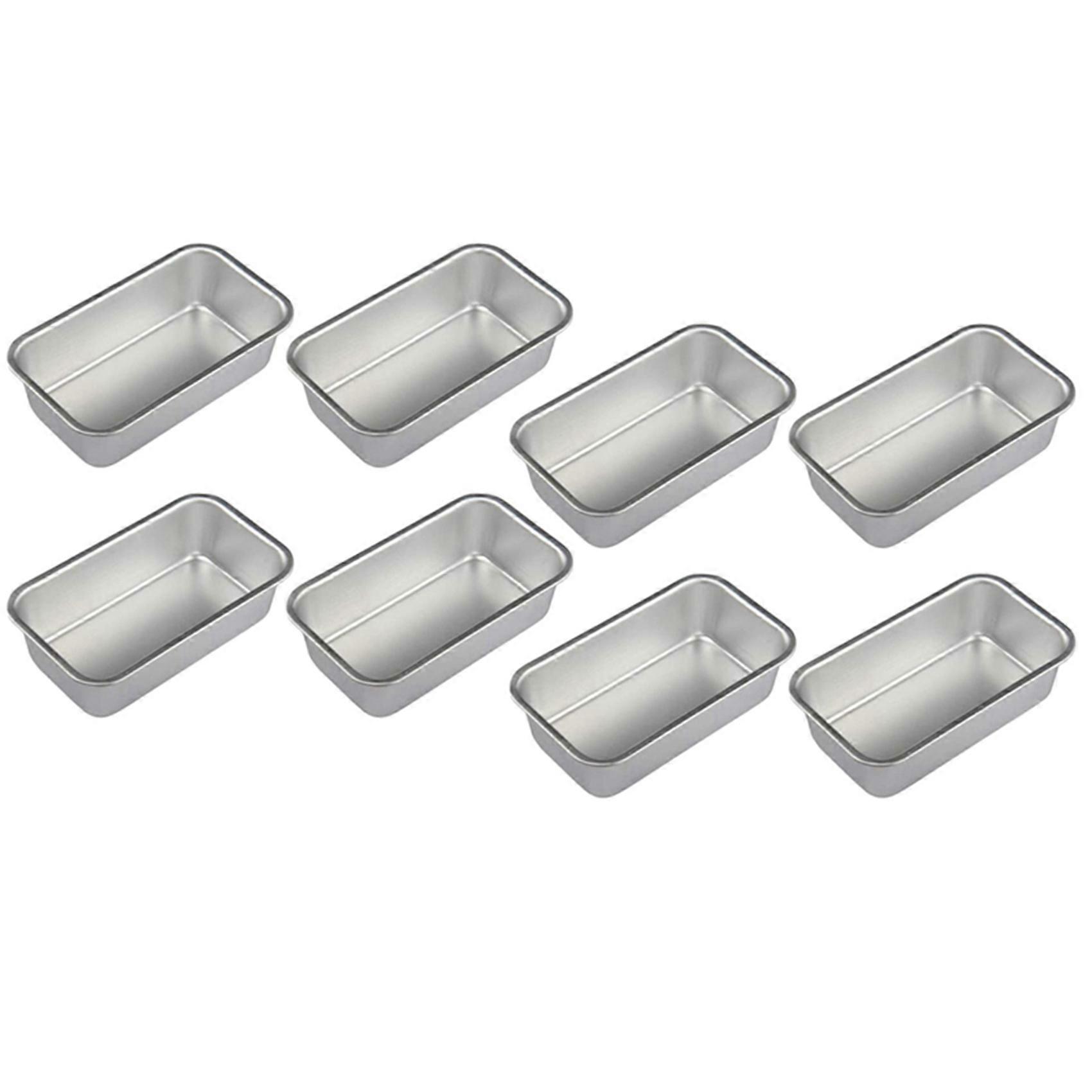 8Pcs Aluminum Alloy Loaf Tin Rectangular Non-Stick Bread Mould Bread Loaf Pans Baking Tools Kitchen