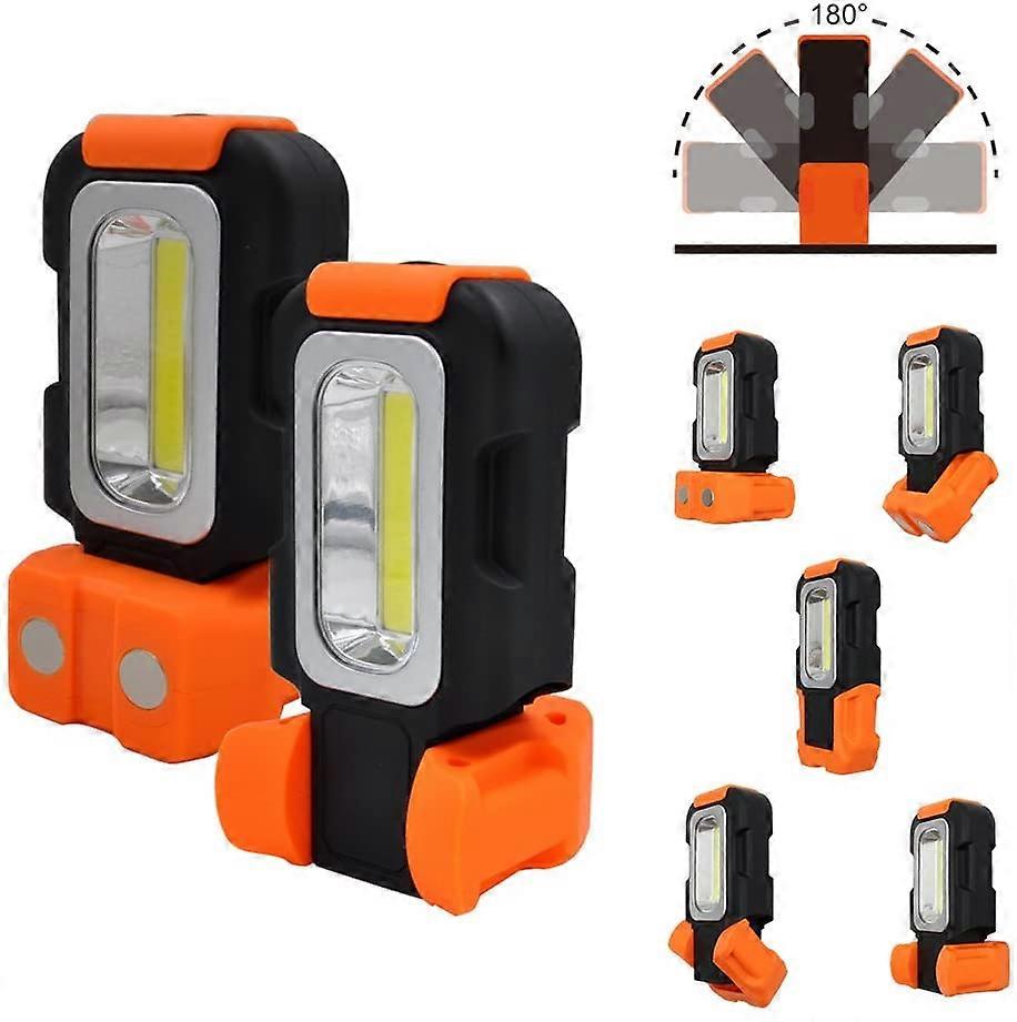 Foldable Lamp with Magnetic Base and Crochet Lot of 3 of ,Portable Magnetic Batteries NOT Included