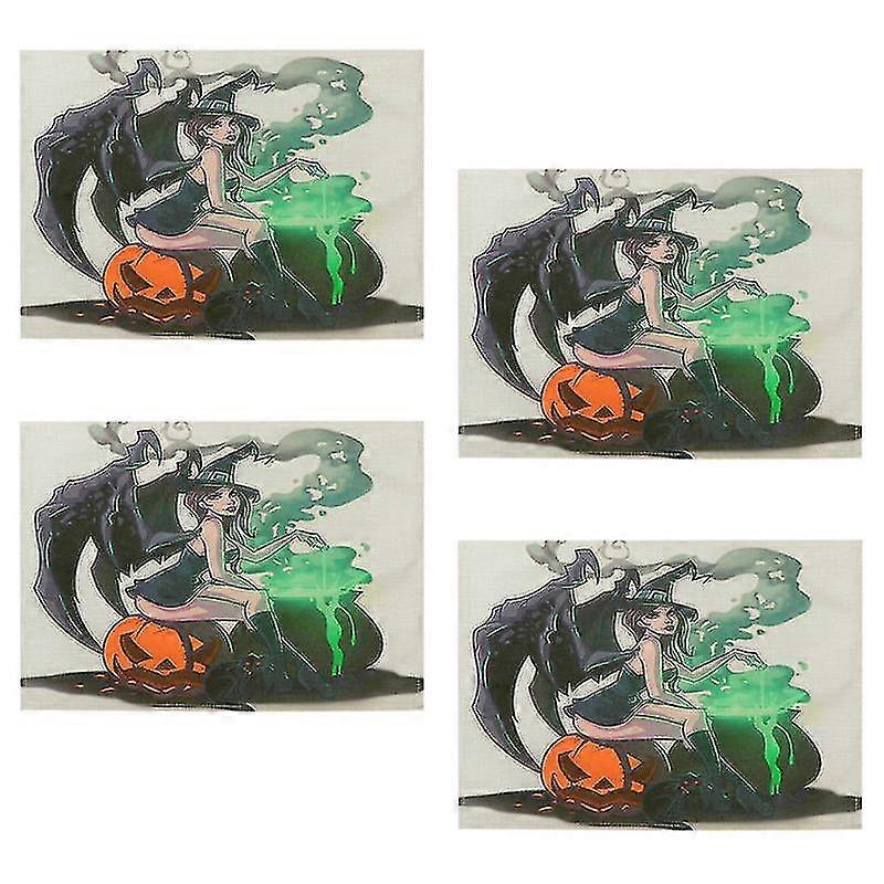 4pcs Halloween Table Mat For Halloween Decorations