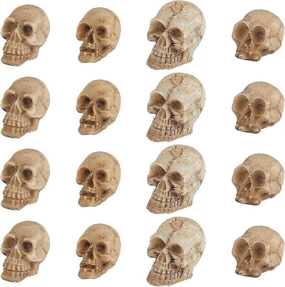 2 Sets 40Pcs Mini Skull Figurines Resin Terrifying Halloween Skeleton Head Statue Ornament Miniature Small Skulls Table Decor Micro Landscape Figure f