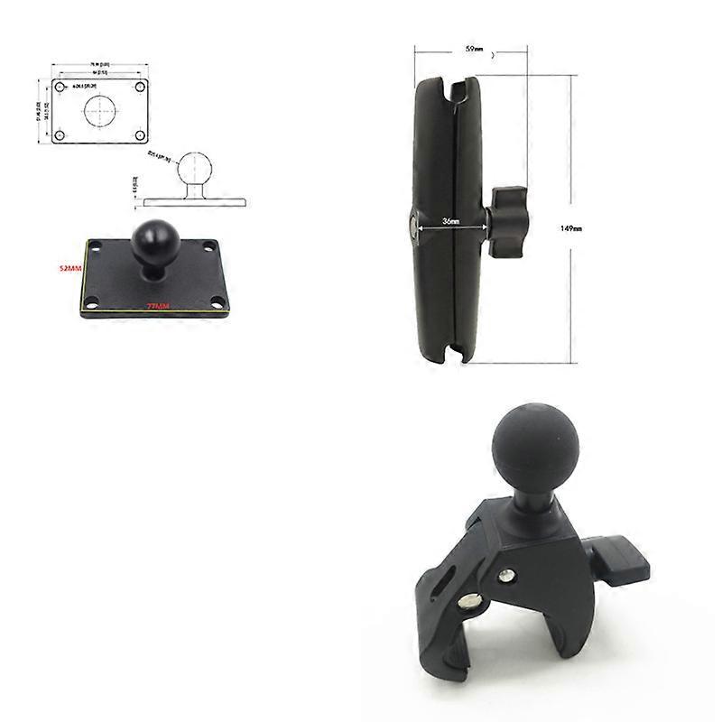 Tough-Claw Mount with Double Socket Arm and Round AMPS Base Adapter for garmin