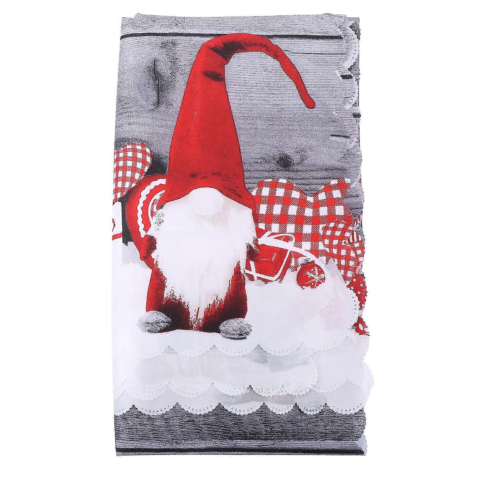 1pc Weihnachten Tischdecke Polyester Tischdecke Waschbare wiederverwendbare Tischabdeckung