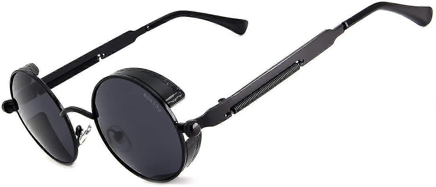 Pyöreä aurinkolasit Steampunk Tyyli Pyöreä Vintage Polarisoidut aurinkolasit Retro Silmälasit Uv400 Suojaus