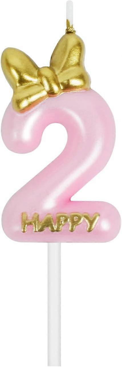 2nd Birthday Candles for Children, Number 2 Birthday Candles, Unscented
