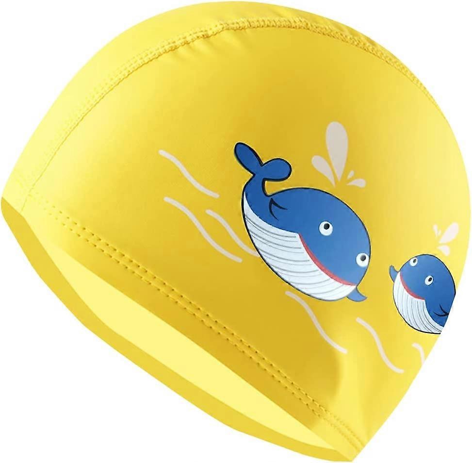 Badehette for barn, badehette, hvalmønster, polyuretan svømmehette for jenter og gutter