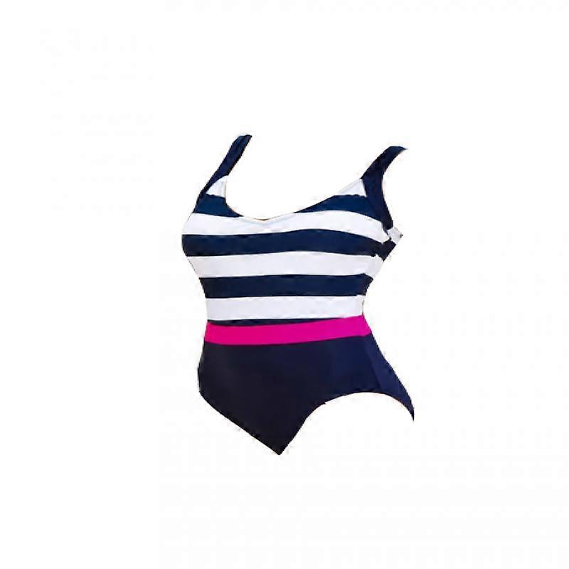 Randig One Piece Baddräkt Kvinnor Plus Size Badkläder Baddräkt Sommar Badkläder Strandkläder