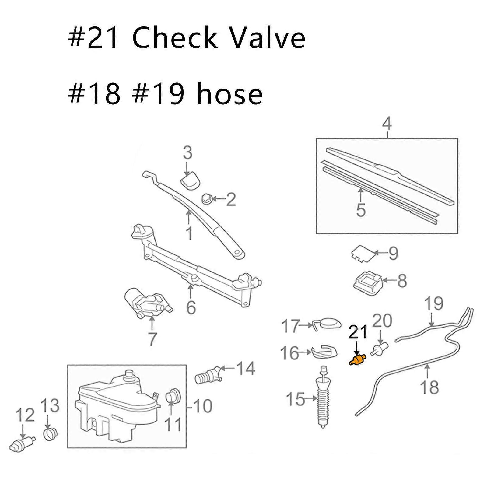 2 Pièces Valve/soupape De Lave-glace Pour Pare-brise - Compatible Toyota, Lexus, Scion (réf. 8532126020)