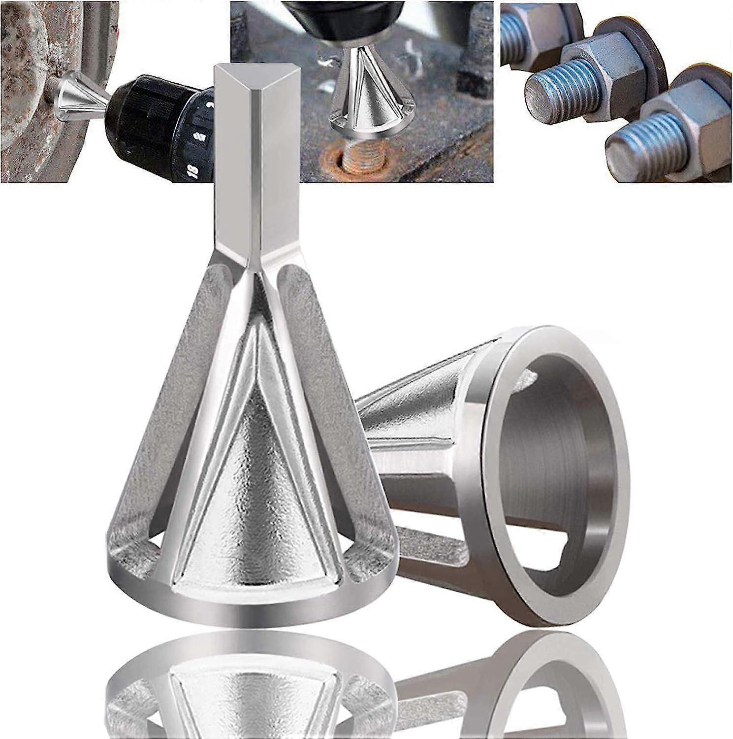 Εξωτερικό εργαλείο λοξότμησης (Silver-2Pack) Εργαλείο λοξότμησης υψηλής ταχύτητας εξωτερικό τρυπάνι από ανοξείδωτο χάλυβα επισκευάζει γρήγορα κατεστραμμένο μεταλλικό εξωτερικό ch