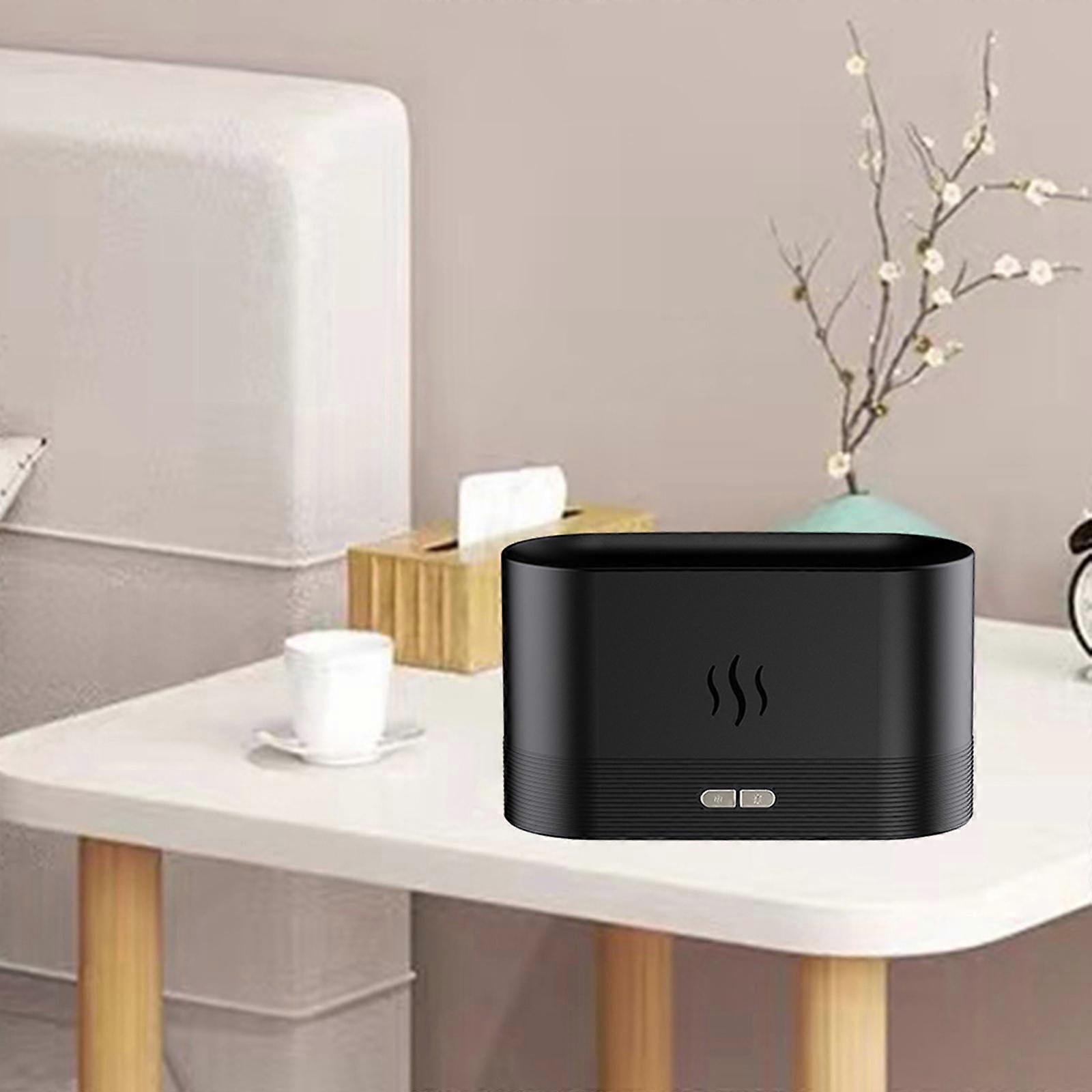 2x umidificatore d'aria ad ultrasuoni con spegnimento automatico senza acqua a fiamma realistica per camera da letto