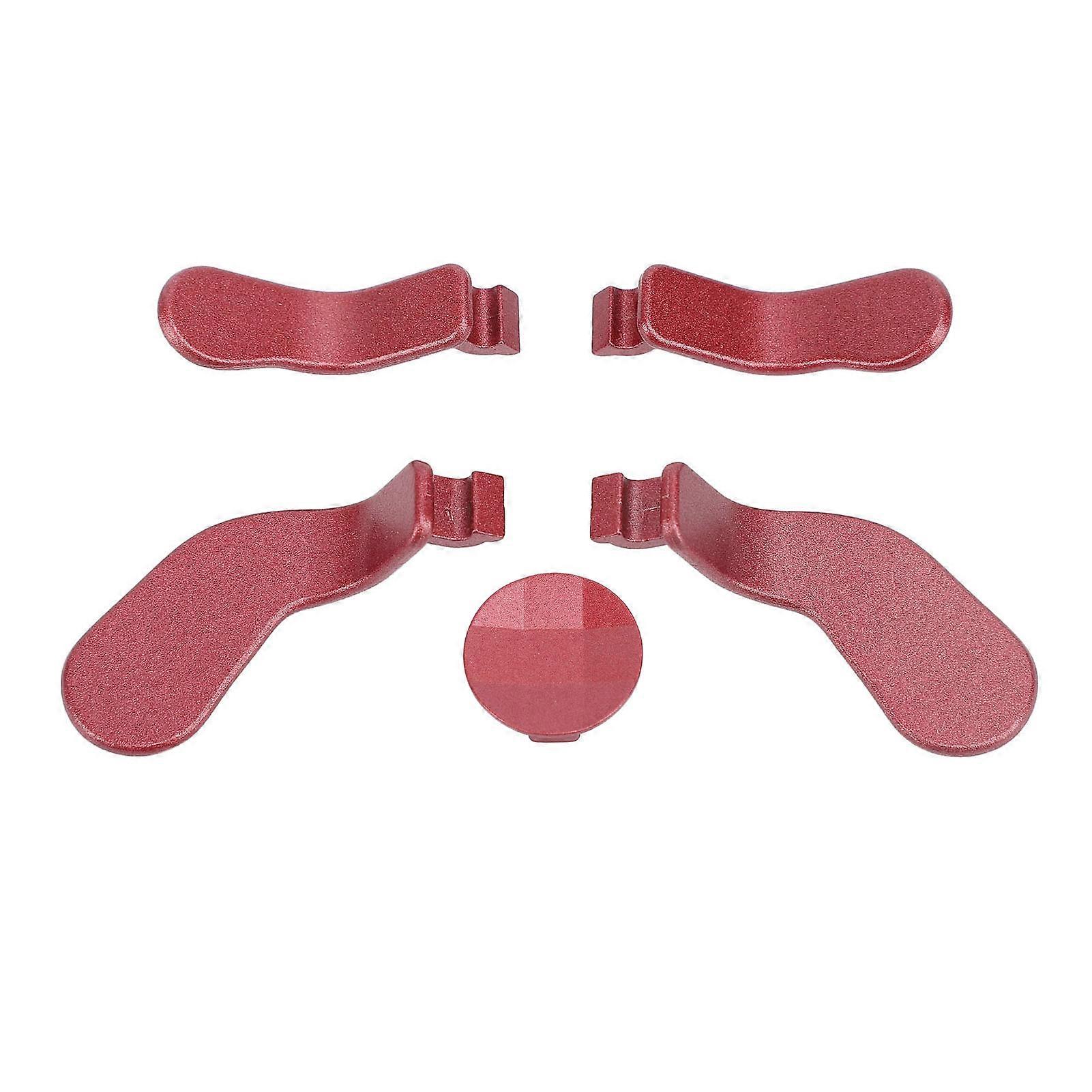 Game Controller Paddles 4 Stainless Steel Thumb Sticks and 1 Direction Pad Replacement for Elite Series 2 Red