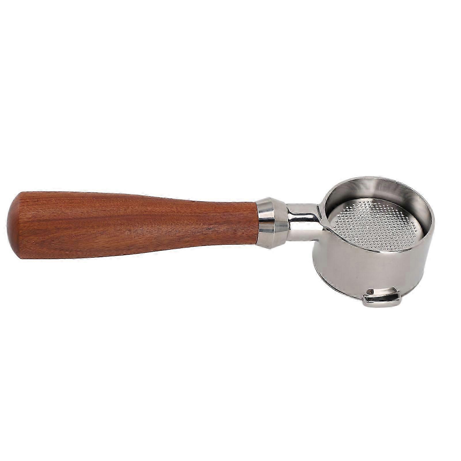 51mm Bottomless Portafilter Detachable Coffee Filter Holder with Wooden Handle for Espresso Machines