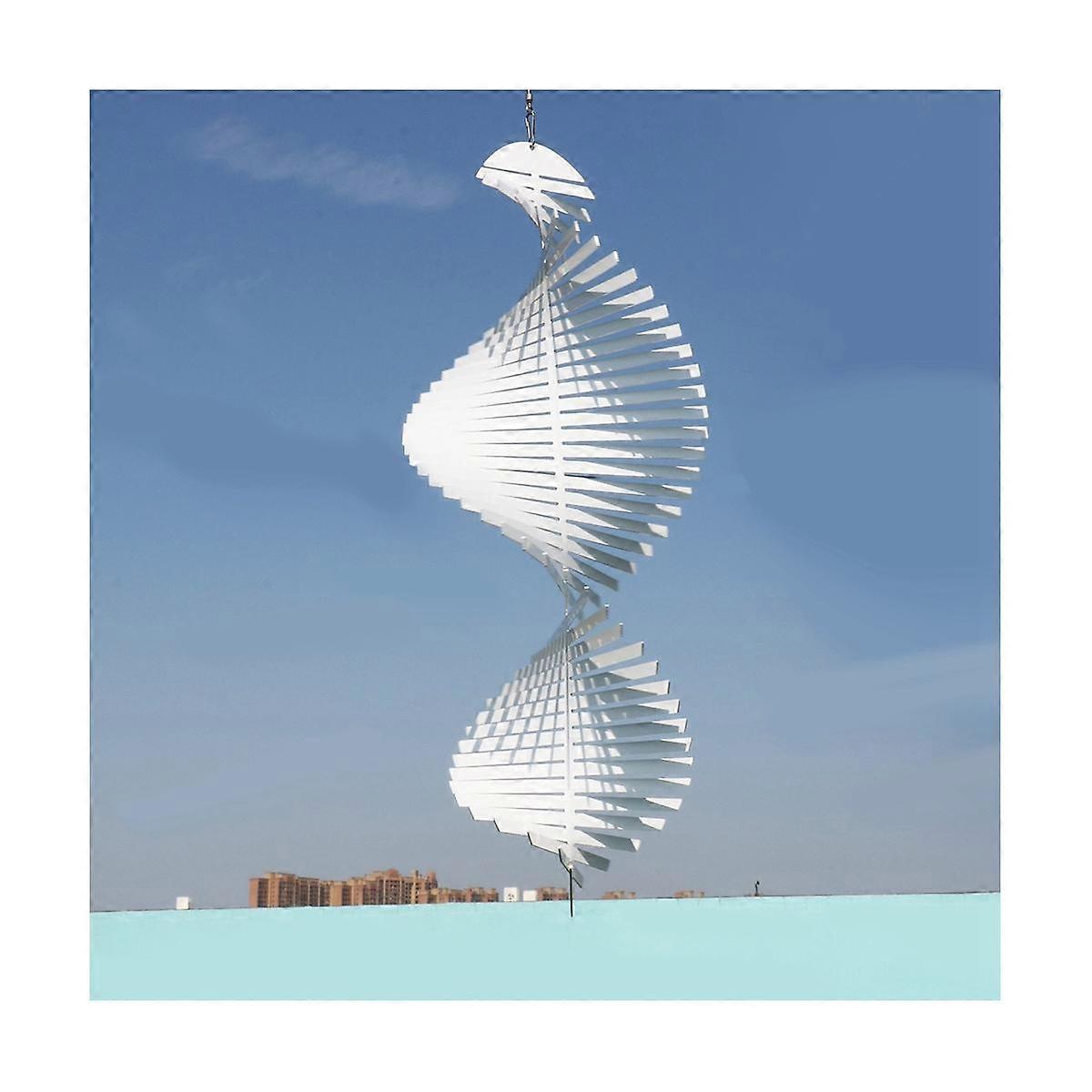 Kinetisk Blank Sublimering Vindspinner 3D Spiral Windchime Chime Skulptur Hengende Utendørs Innendørs G