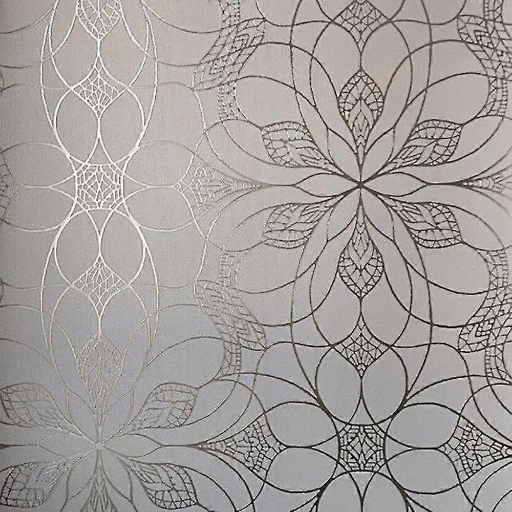 Muriva Eve Soft Stone and Gold Wallpaper