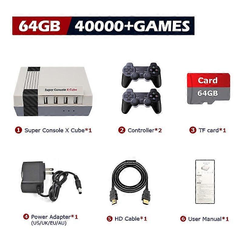 Super Console X Cube Retro Game Console Support 60000 Video Games 70 Emulators for ARCADE/DC/NAOMI/MAME with Gamepads