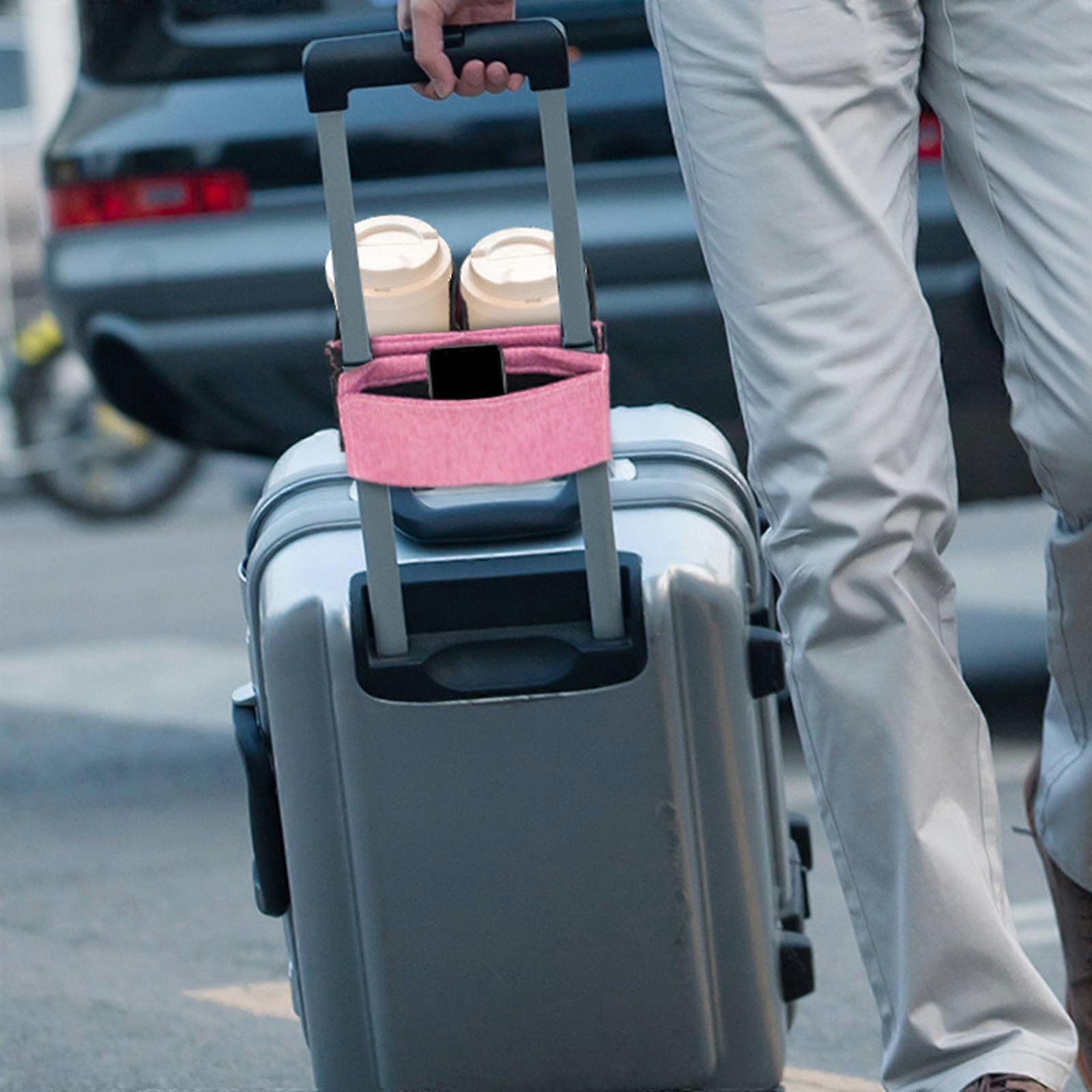 荷物旅行ドリンクバッグカップホルダードリンク飲料キャディコーヒーバックパック付きキャディコーヒーは、すべてのスーツケースハンドルにフィットします