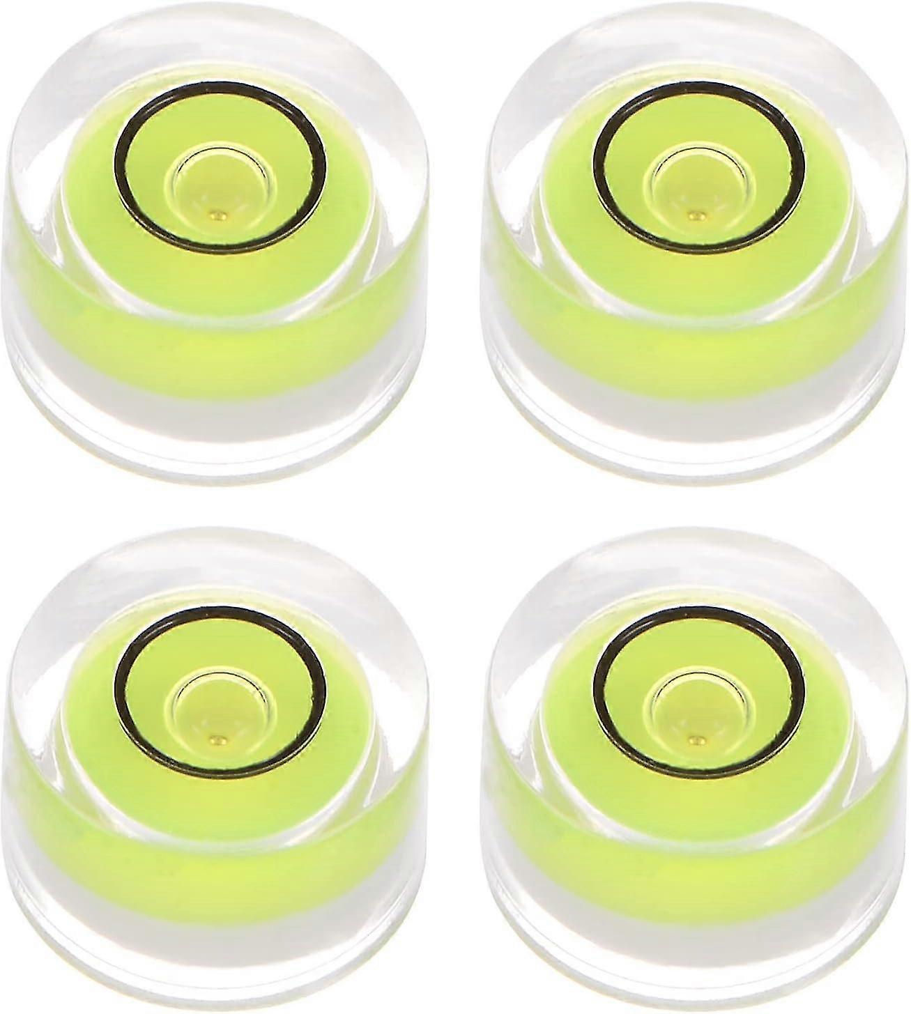 4pcs Round Bubble Level 10x6mm Mini Circular Bullseye Spirit Levels For Leveling Camera Tripod Telescope Workshop Turntable Pictures Frame, Lime