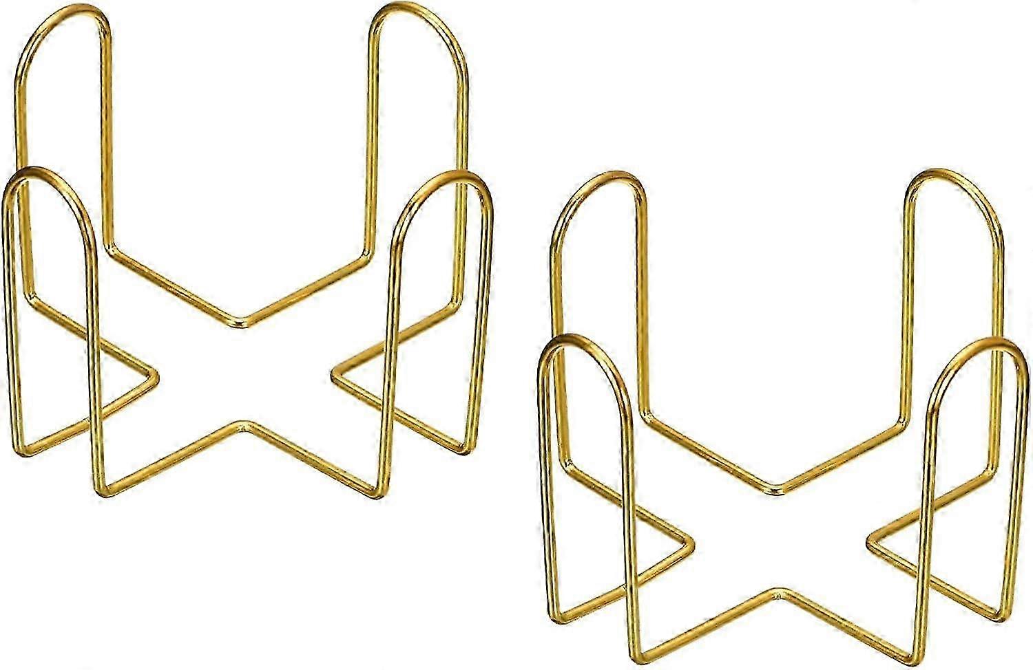 杯垫架，2 个 2.17 英寸 - 铁质金属杯垫储物架，适用于圆形和方形，可容纳 6 个杯垫（金色）