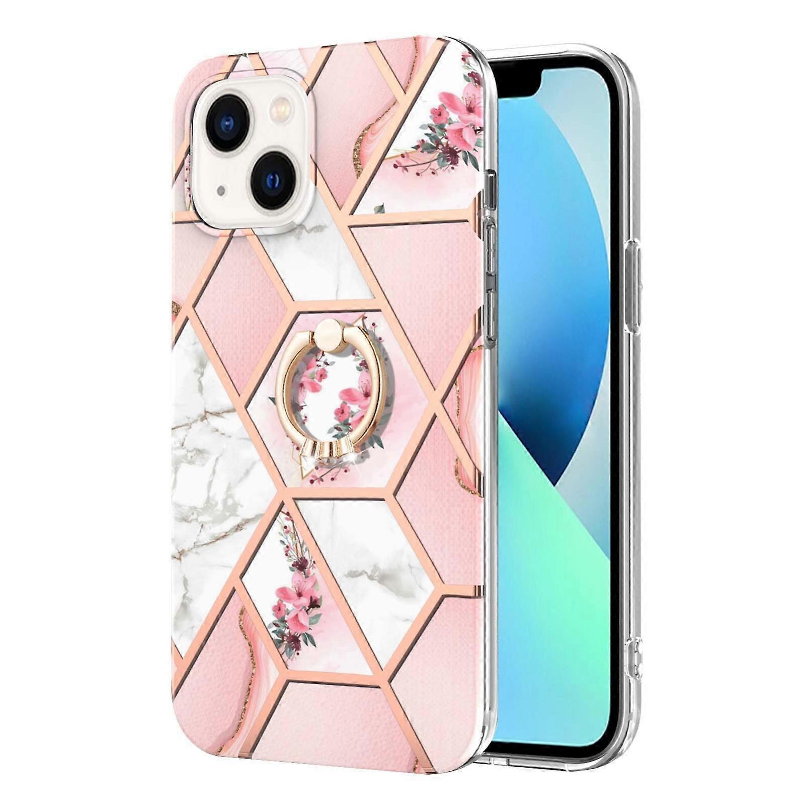 Marble Flower TPU Case For iPhone 15 Plus